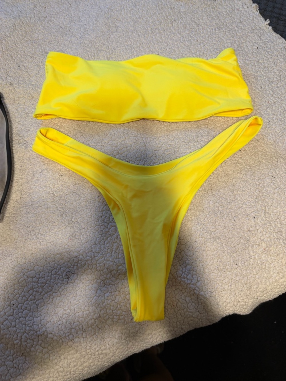 SHEIN Yellow Bandeau Bikini Set